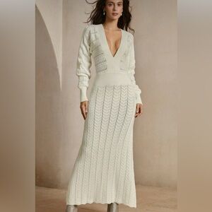 Crochet Cream Maxi Dress